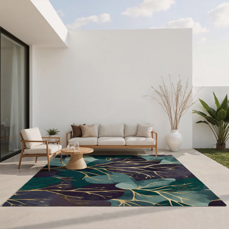 Whispering Willows Indoor And Outdoor Area Rug, Rectangle 2' x 3'