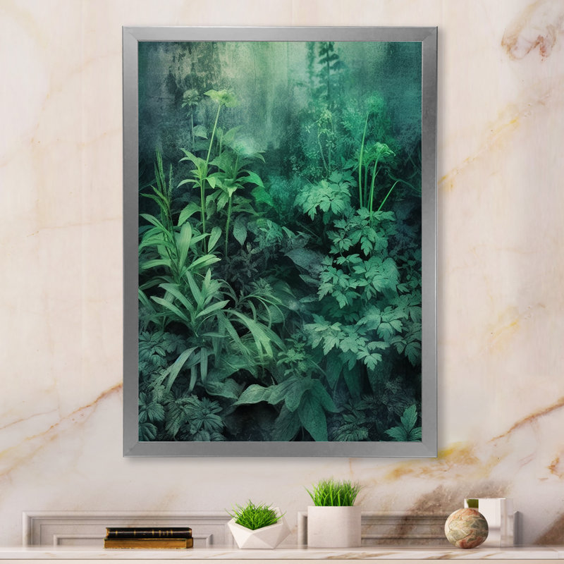 Jardin des herbes sur toile, Cadre photo argenté, H 20 po x l 12 po x P 1 po