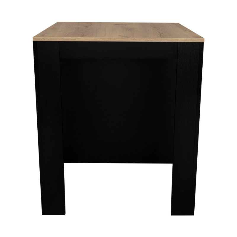 Table de salle à manger pour comptoir de cuisine L 36,2 po x l 31 po x H 36,2 po. Panneau de particules à conception à deux pieds multicolores avec trois tablettes ouvertes latérales