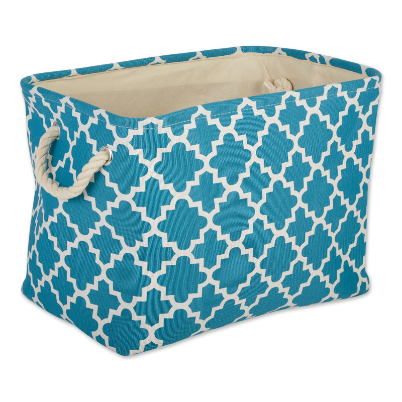 Red Barrel Studio® Fabric Decorative Bin, 12" H x 10" W x 16" D, Storm Blue