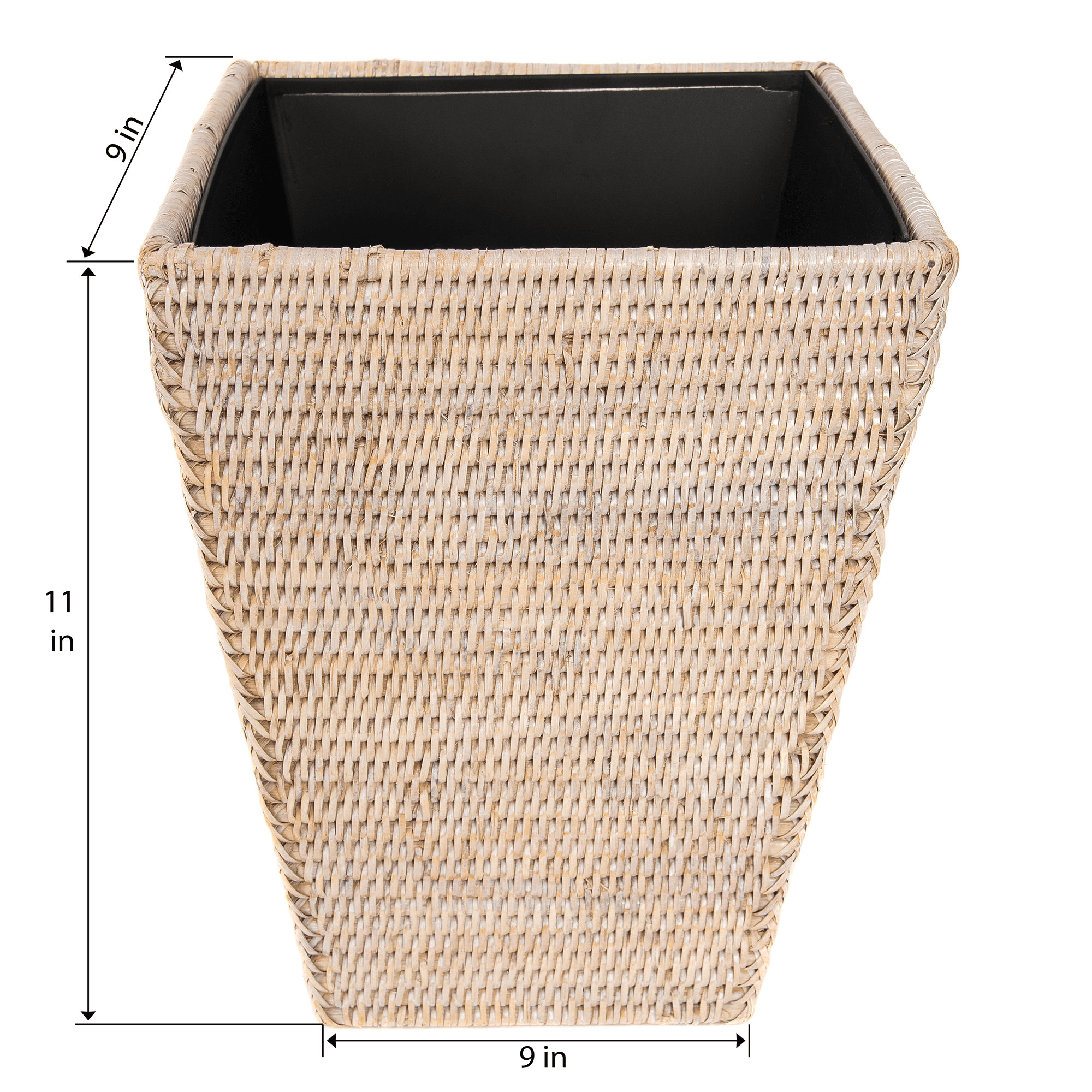 Rael Tapered 4 Gallon Waste Basket, White Wash