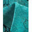 Tapis unique bleu / turquoise / gris anthracite de 6 pi 2 po x 9 pi 4 po Overdyed