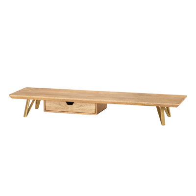 Lameek Wood Monitor Stand With Drawer