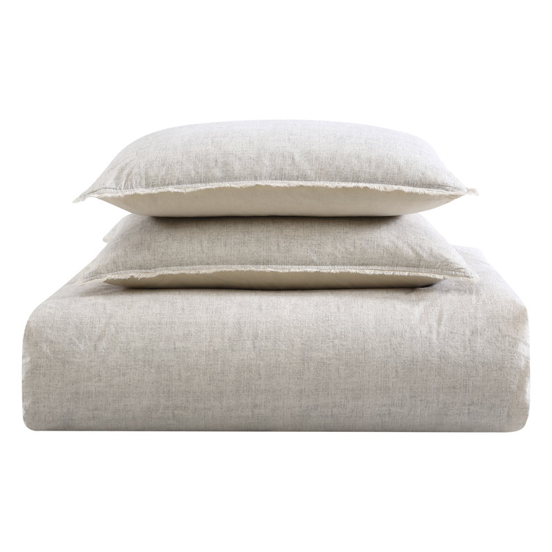 Emington Reversible Comforter Set, Full/Double Comforter + 2 Standard Shams, Beige