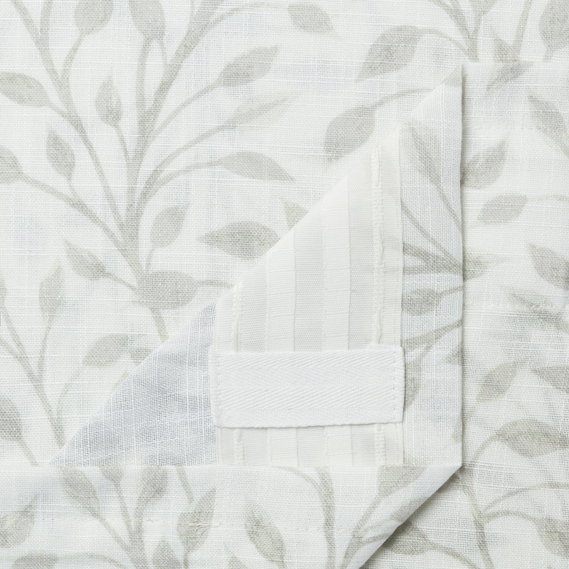 Hamrnand 2-Panel Print Soft Textured Light Filtering Curtain - 3-In-1 Back Tab, Rod Pocket, Ring Tab, 52" W x 63" L, Sage