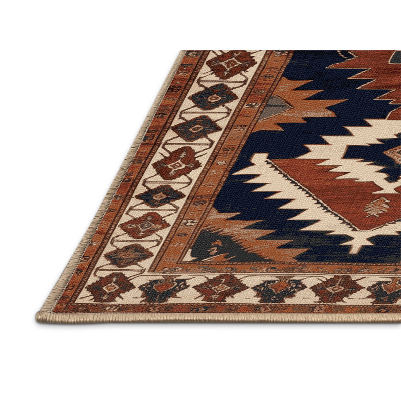 Tapis brun lavable à la machine, Rond 7 pi