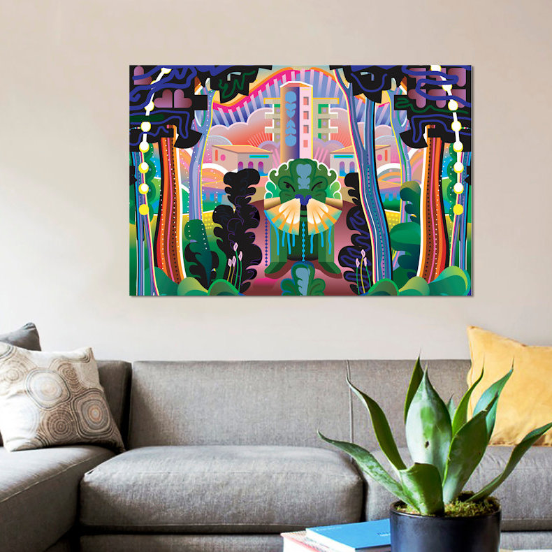 « kudzu », impression sur toile, H 26 po x l 40 po x P 1,5 po, Toile tendue, Pas de tapis