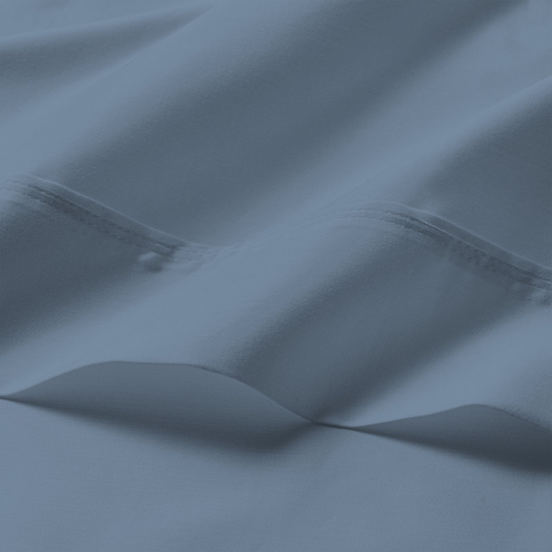 Ensemble de draps 100% coton, Ensemble de draps pour lit simple avec 1 taie d'or, Bleu clair