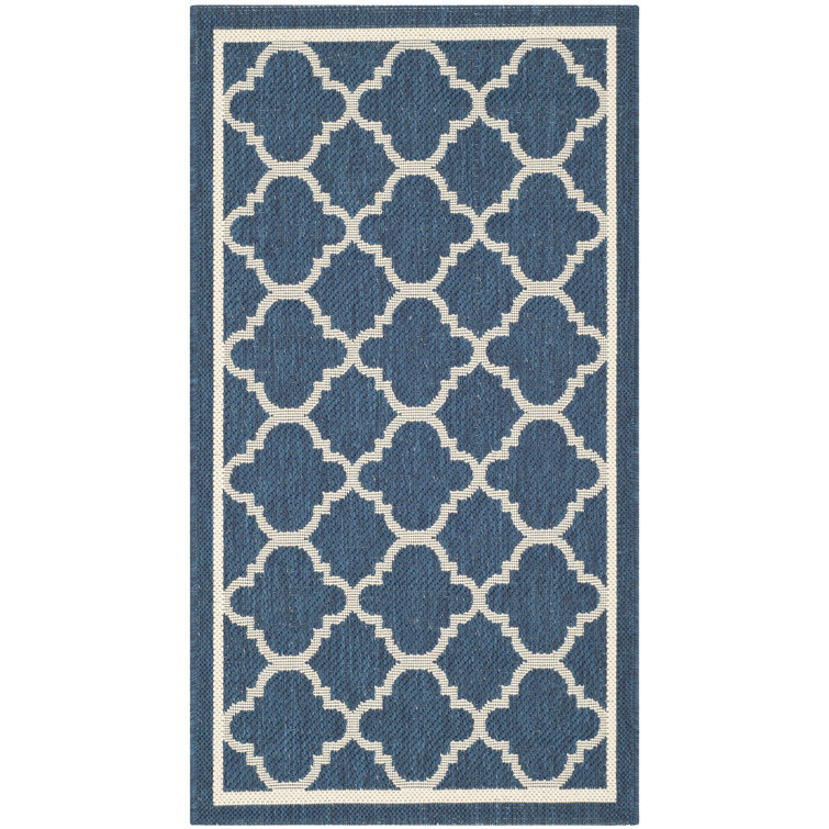 Herefordshire Hooked Navy Blue/Beige Rug