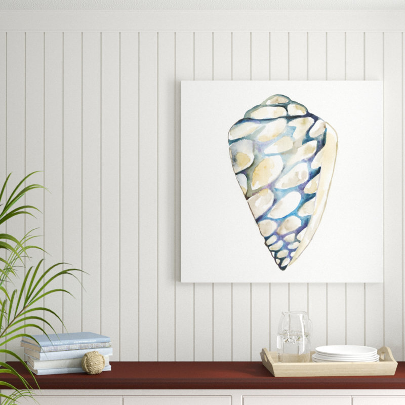 «Aquarelle Shells III», peinture sur toile, H 36 po x l 36 po, Toile tendue