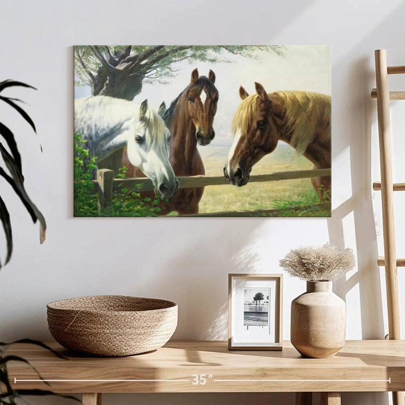 Old Friends Horses, H 16 po x l 24 po