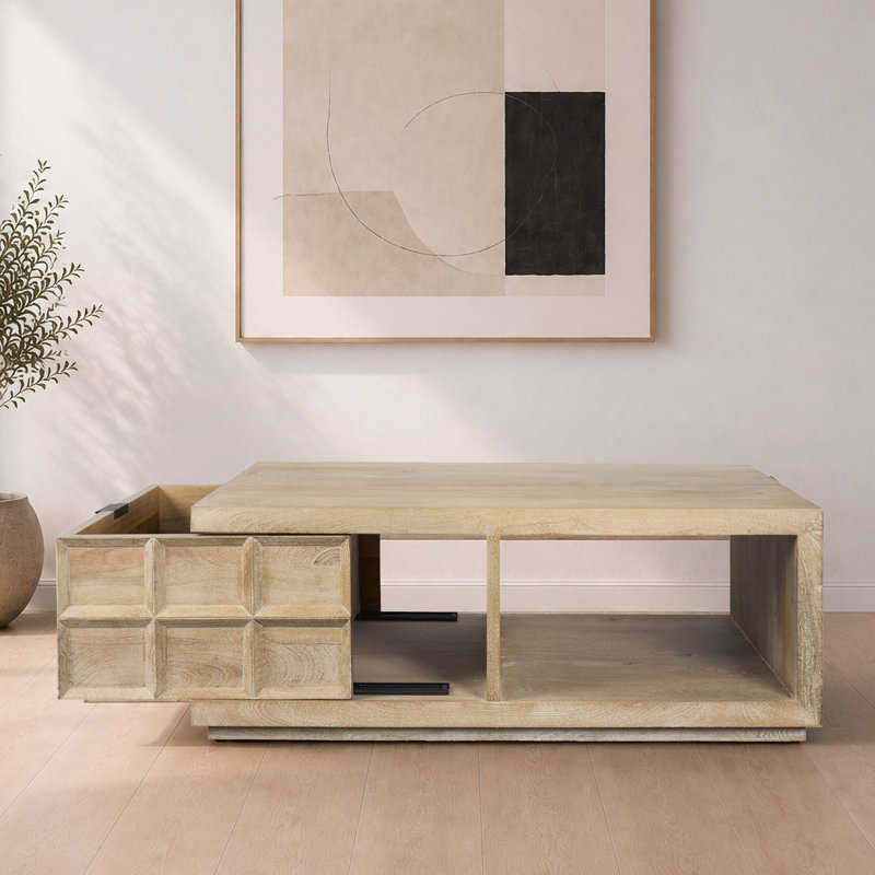 Table basse rectangulaire avec rangement