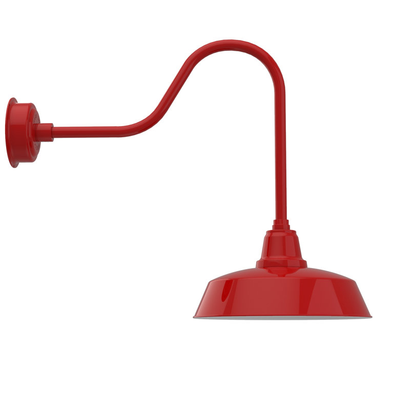 Luminaire de grange d'extérieur Vandervliet, Rouge cerise, H 26,12 po x l 16 po x P 33 po