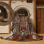 Tapis art déco brun lavable à la machine-2095504099