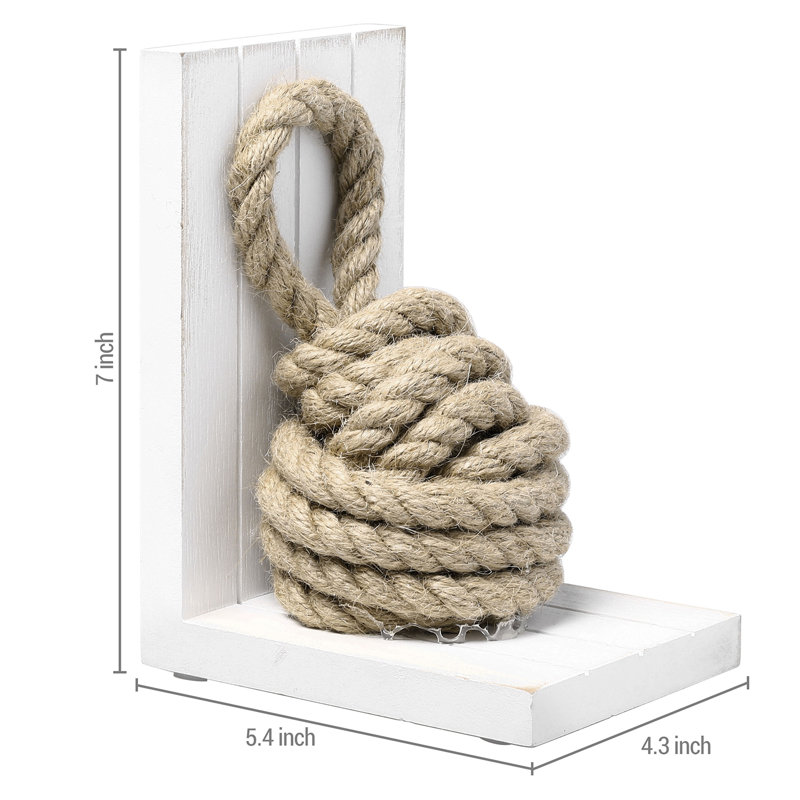 Decorative Nautical Knot Rope Non-Skid Bookends (Set of 2)