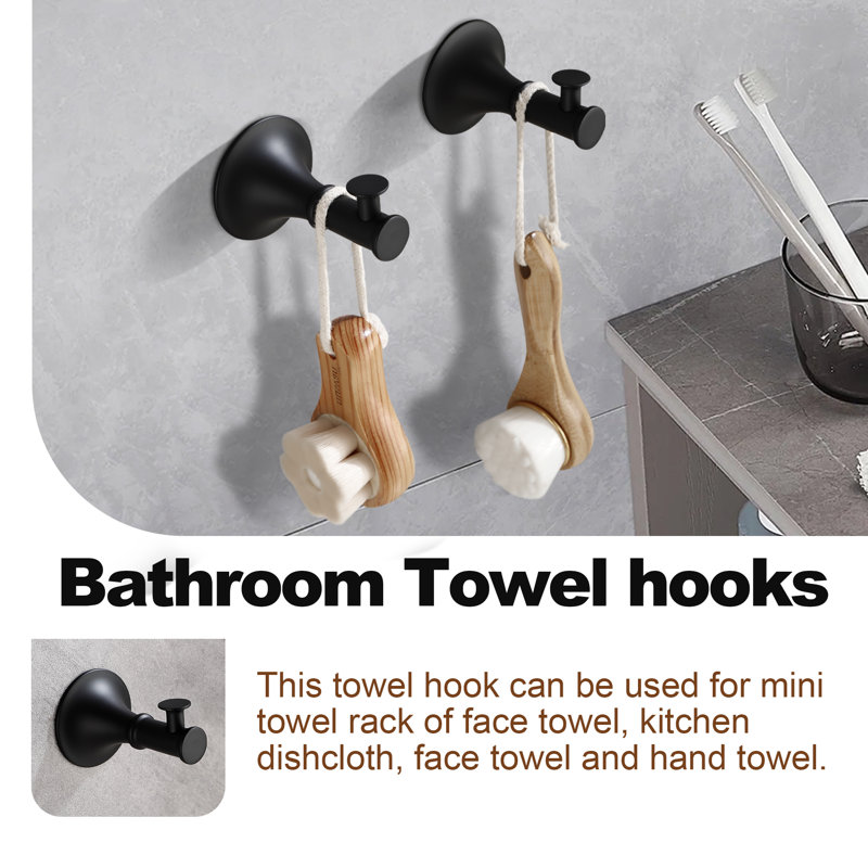 6 - Piece Bathroom Hardware Set, Matte Black, 3" H x 22" W x 3" D
