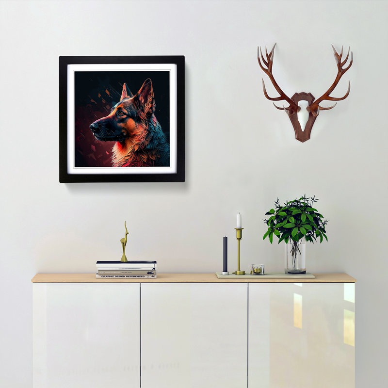 Single Picture Frame Print on Wood, Black