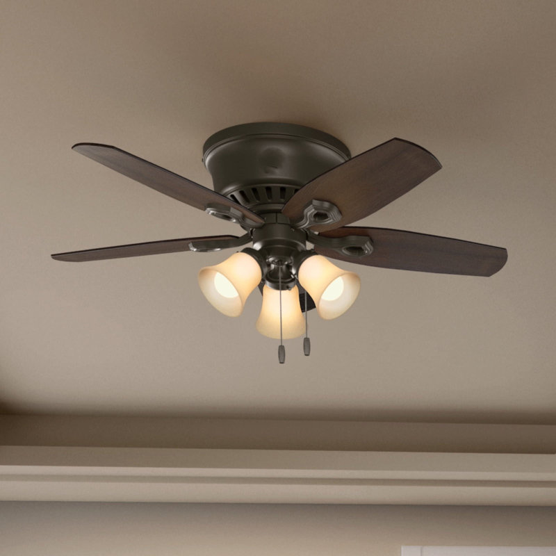 42" Bronze Low Profile Ceiling Fan with LED Light Kit