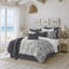 Ensemble de couvre-lit standard en coton moka / gris anthracite 2 pièces Indali-73813260