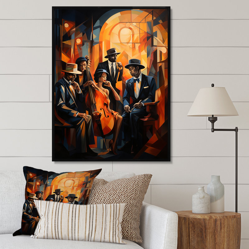 Reproduction d'art sur toile Hundson Jazz Harlem Renaissance V - African American, H 32 po x l 24 po, Noir