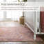 Tapis oriental rose en polyester tissé à la machine Framboise-88036935