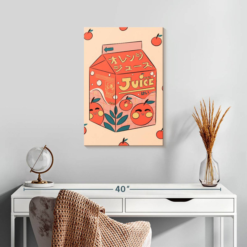Yarlin Orange Juice Box, 24" H x 16" W