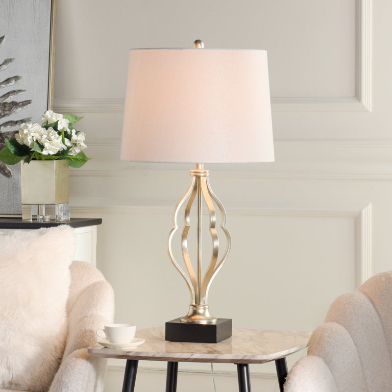 Steel Table Lamp - White Shade