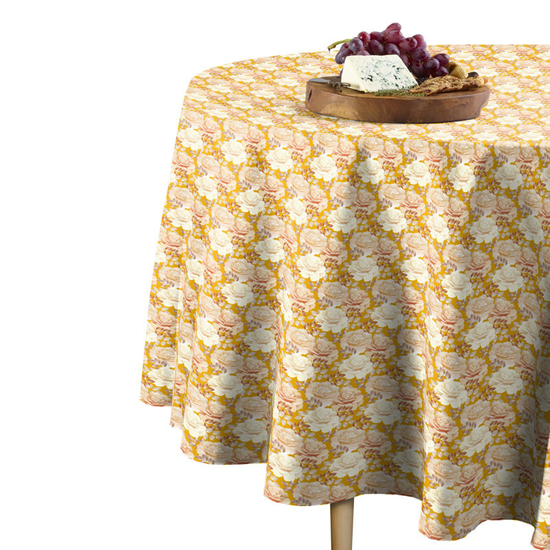 Shawna Rose Garden Tablecloth, 102" L x 102" W