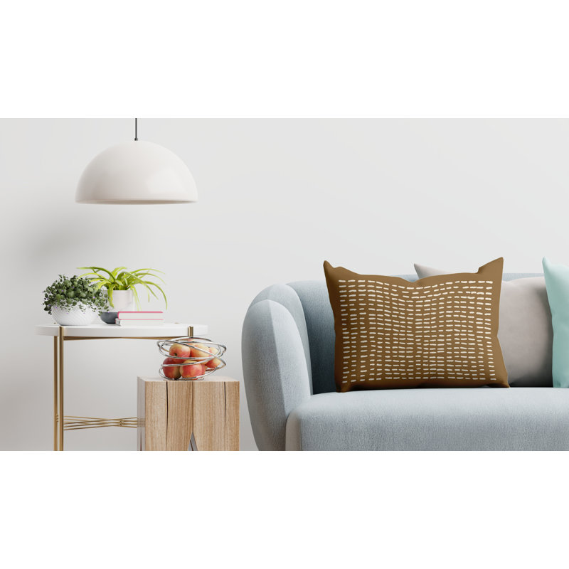 Housse et insert de coussin extérieur d'extérieur, Moka, 14 po x 20 po, Rectangle