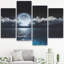 «Moon Night Ocean Sea Nature Landscape», ensemble de 4 toiles tendues