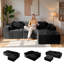 Canapé modulaire en L modulaire Cloud, revêtement en chenille douce avec dossier moelleux et coussins décoratifs, canapé confortable-378509709