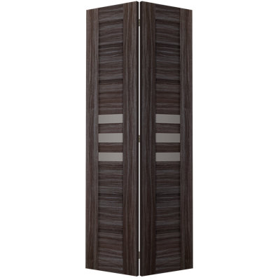 Porte pliante en bois manufacturé et en verre Dome