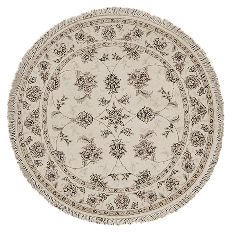 High-Quality Hand-Knotted Ivory Area Rug