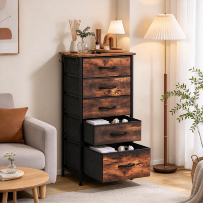 Steel 5 -Drawer Rectangle Accent Chest
