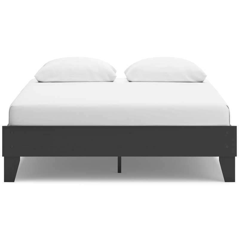 Alli Platform Bed, Modern Wood, Low Profile, Black, Queen