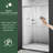 56-60"W X 70"H  Chrome Double Sliding Framed Glass Shower Door  | 1/4"(6Mm) Clear SGCC Tempered Glass with Towel Bars-127308570