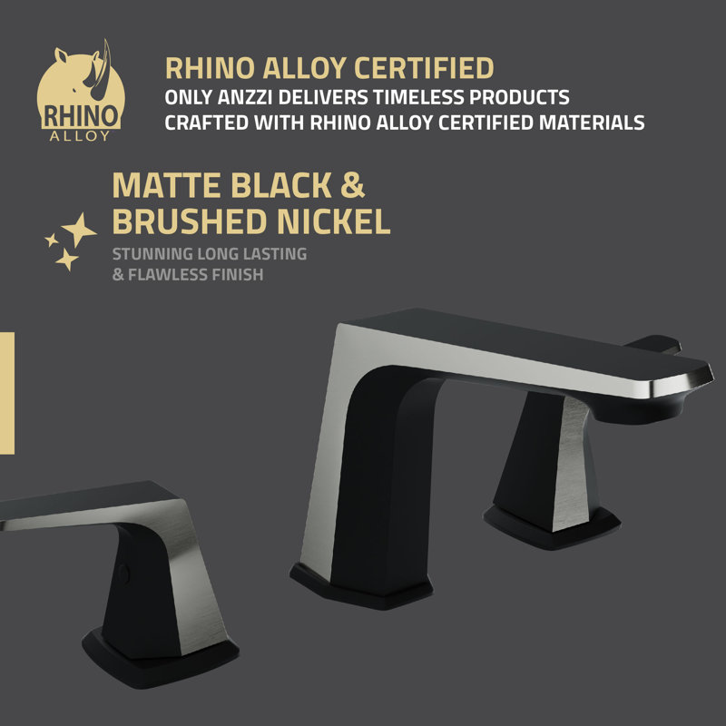 Matte Black and Brushed Nickel 2-Handle Widespread Bathroom Faucet