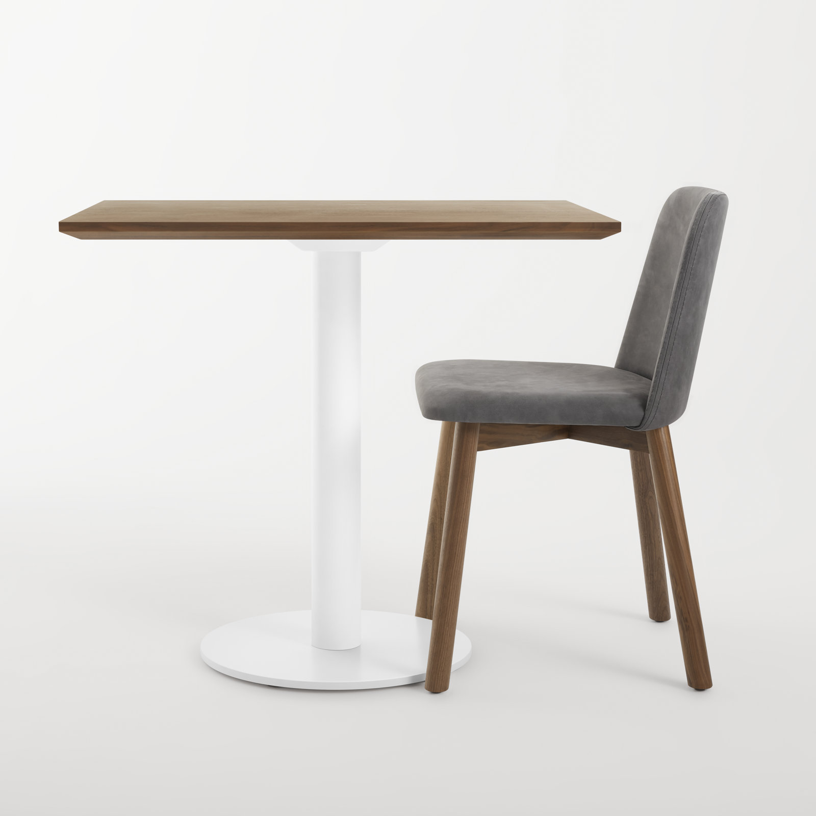 Easy 32'' Dining Table, Walnut, Matte White