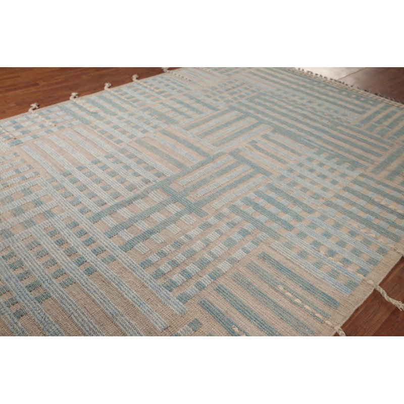 Tapis marocain en laine terre moderne 8 x 11