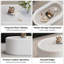 Table basse de rangement ovale cachée 33,46 po - Plateau en verre trempé certifié 3C et table basse de rangement blanche moderne en cuir de qualité supérieure pour le salon-1521386209