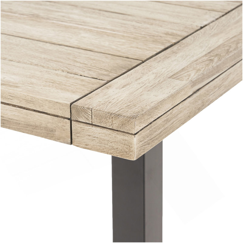  Table de salle à manger d'extérieur, Noir, Gris clair