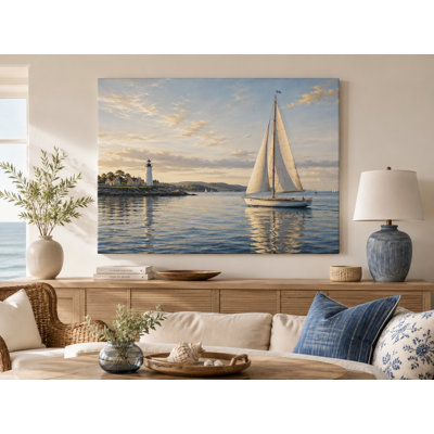 Lighthouse and Sailboat Coastal Wrapped Irlan