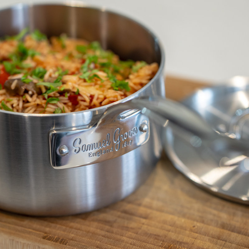 Samuel Groves Stainless steel 3-ply saucepan, with lid, 16 cm