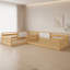 Cadre de lit simple en forme de L pour 2 enfants, lits convertibles détachables avec tableaux blancs, lit pour enfants en rotin avec bibliothèques et lumières, naturel