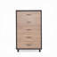 Commode 5 tiroirs en chêne clair patiné