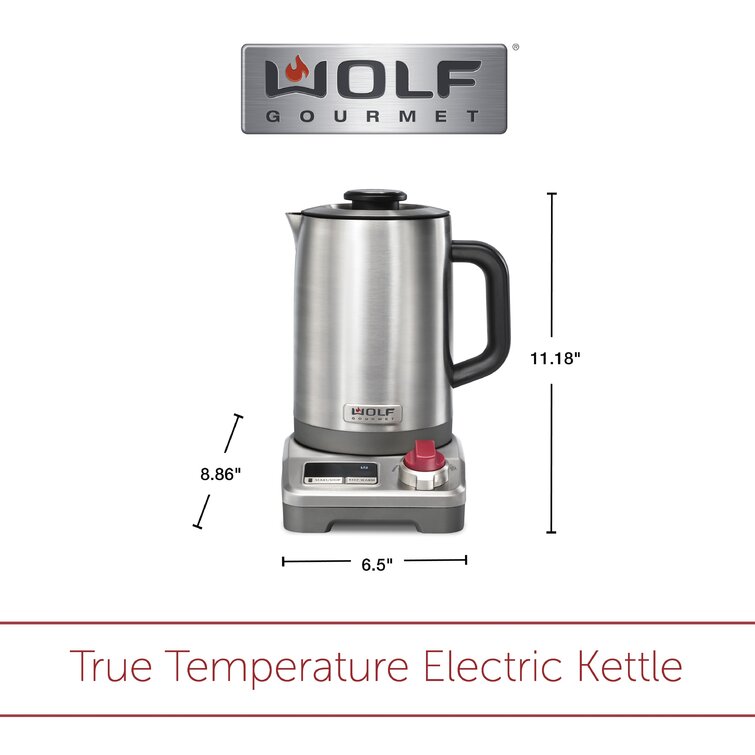 Wolf Gourmet 1.5 Quarts Stainless Steel (18/0) Electric Tea Kettle &  Reviews