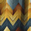 Motif à chevrons de fusion industrielle doré et bleu - Rideau occultant à chevrons - 1 panneau-107554974