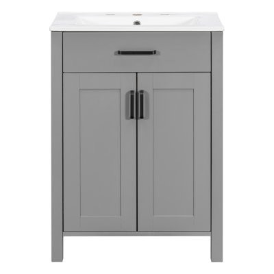 Meuble-lavabo moderne avec lavabo, portes à fermeture douce, solution de rangement élégante