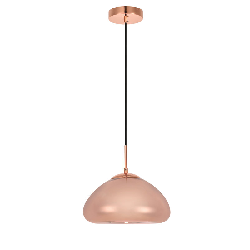 Luminaire suspendu pour dôme simple 1 lumières Gwenda, H 68 po x l 11 po x P 11 po, Cuivre