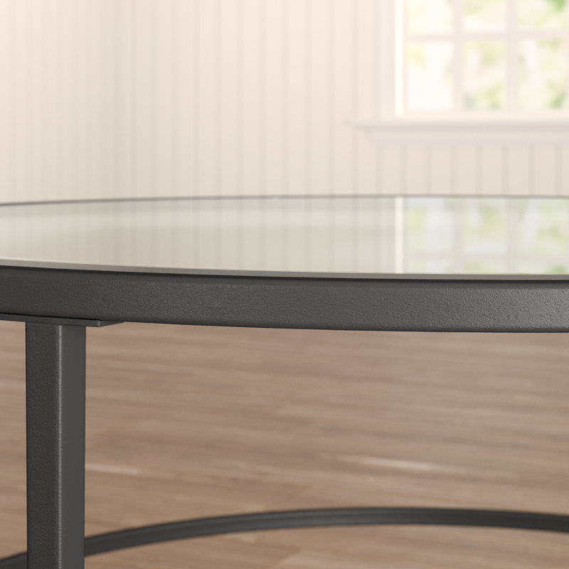 Table basse à quatre pieds Edmont, Noir uni